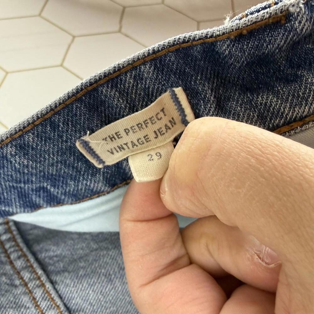 Madewell The Perfect Vintage Straight High-Waisted Distressed Jeans - Size - 29 - Picture 4 of 7